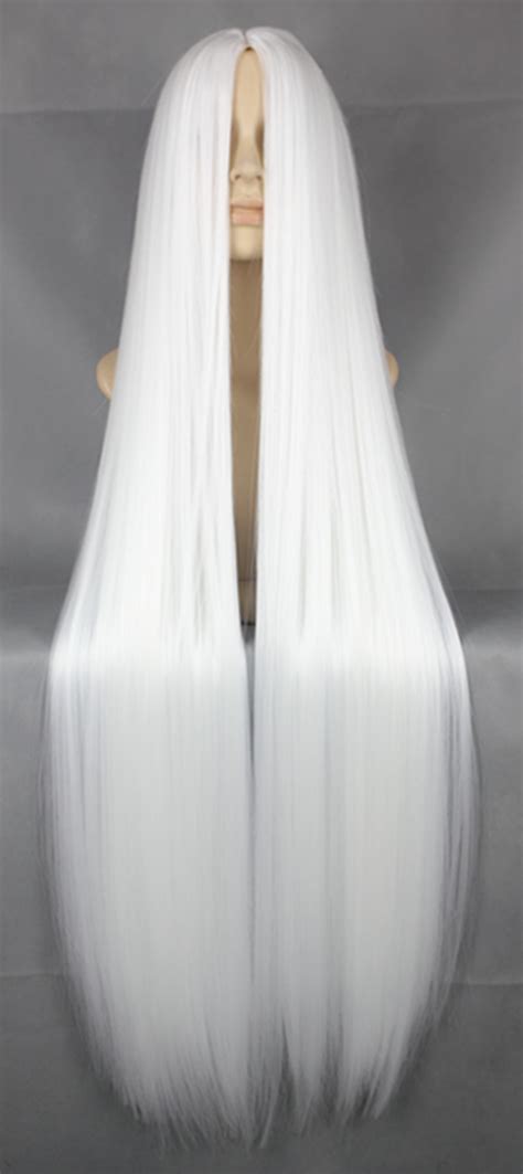 White Wig 100cm40 Inches Synthetic Long Harajuku Peruk Anime Cosplay