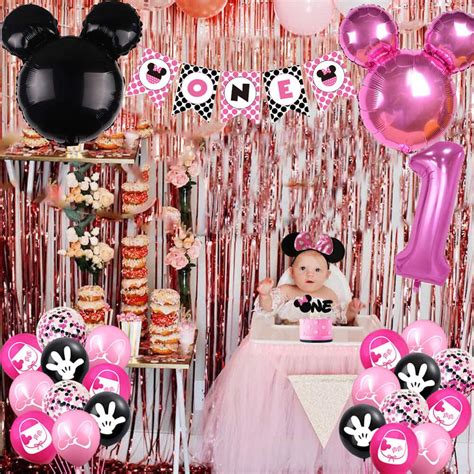 152pcs minnie 1st birthday party supplies decorations b09295rhkf