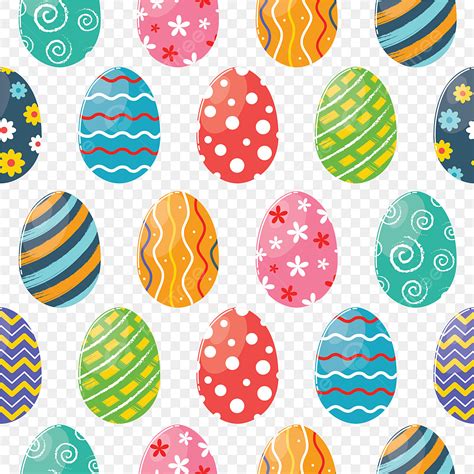 Easter Egg Seamless Vector Png Images Seamless Pattern With Colorful