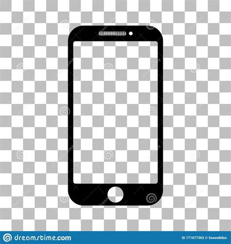 Mobile Phone With A Blank Screen And Flat Style With A White Back