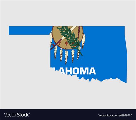 Oklahoma Flag Map Of Ok Usa Map With Banner Vector Image