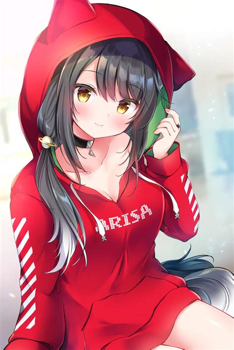 Hoodie Anime Girl Cute Wolf Anime Wallpaper Hd