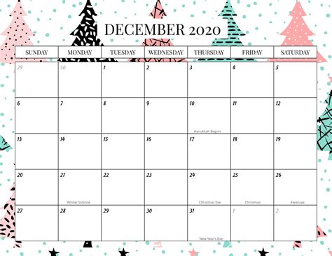 Holiday 2020 December Calendar Etsy