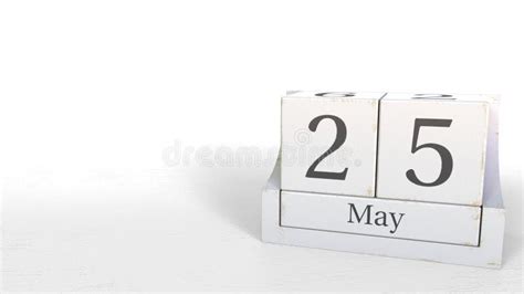 May 25 Date On Vintage Cube Calendar 3d Rendering Stock Illustration