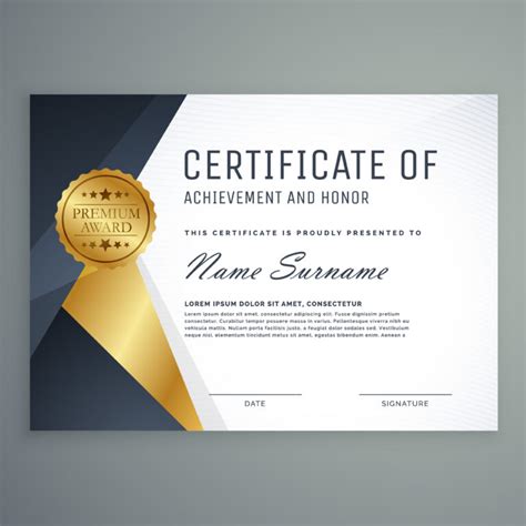 Premium Certificate Of Appreciation Award Design For Professional Award
