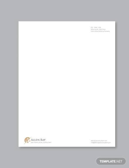 Usually a letterhead is found on the envelopes and on paper. FREE 12+ Sample Legal Letterhead Templates in AI | InDesign | MS Word | Pages | PSD | Publisher ...