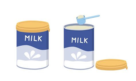 Set Of Opened And Closed Baby Milk Powder Clipart Simple Powder Milk