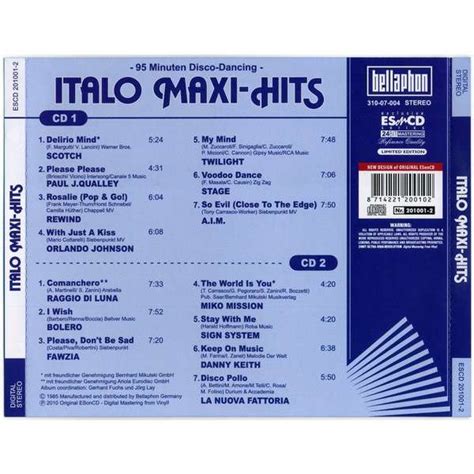 Italo Maxi Hits By Italo Disco Compilation Cd X 2 With Igorrr66 Ref