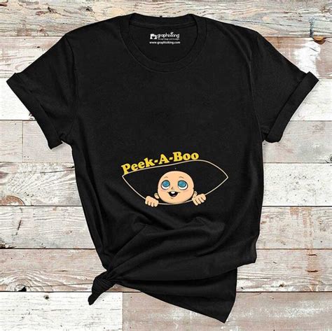 Peek A Boo Baby Looking Maternity T Shirt From Graphixking