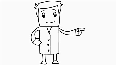 Man Pointing Finger Cartoon Illustration Hand Drawn Animation