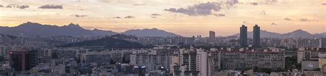Panorama Looking North Across Seoul From Apgujeong Friday Evening Korea