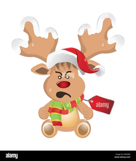 Cartoon Reindeer With Face Emotions Stock Photo Alamy