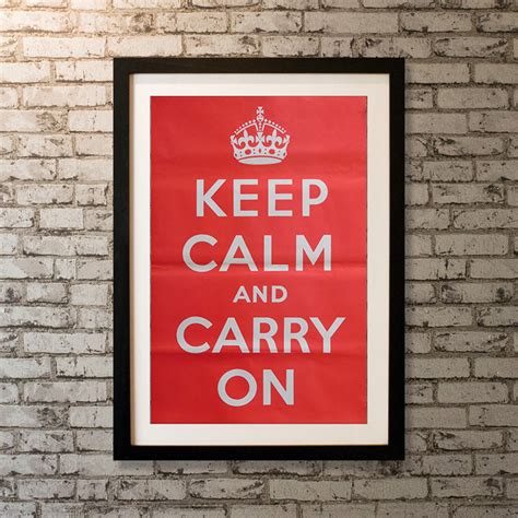 Keep Calm And Carry On 1939 Original Movie Poster Vintage Film