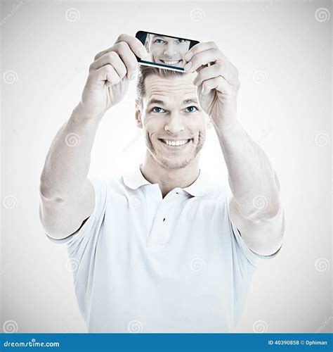 Handsome Man Taking A Selfie Stock Photo Image Of Caucasian