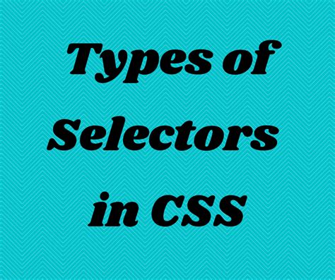 Types Of Selectors In Css