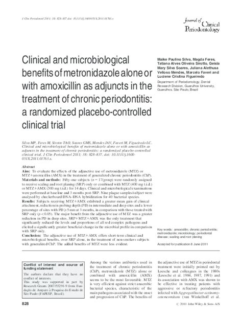Pdf Clinical And Microbiological Benefits Of Metronidazole Alone Or