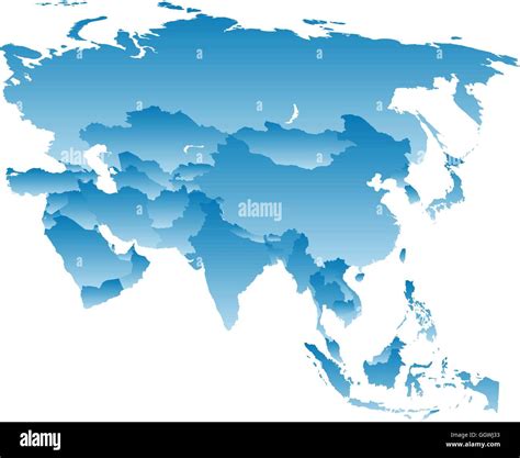 Mapa De Asia Sobre Un Fondo Blanco Imagen Vector De Stock Alamy