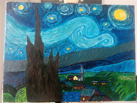 I Tried Painting Starry Night As My First Ever Oil Painting I Messed