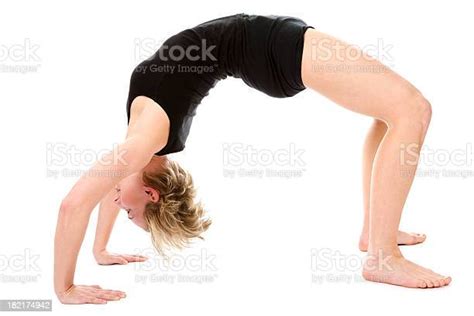 Young Woman Bending Over Backwards Stock Photo Download Image Now