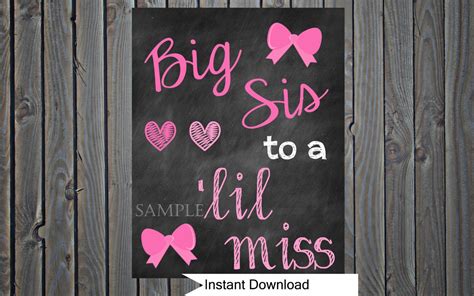 Printable Pregnancy Big Sister Announcement By Chalkingitupboards