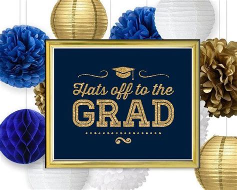 Navy Blue And Gold Class Of 2021 Printable Decorations Etsy Gold