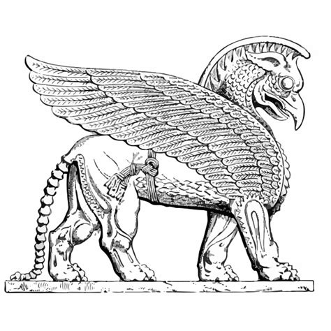 Assyrian Winged Lion Vector Image Free Svg