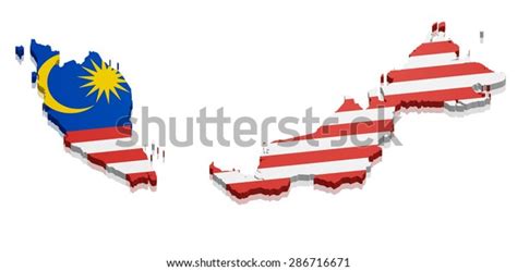 Detailed Illustration Map Malaysia Flag Eps10 Stock Vector Royalty