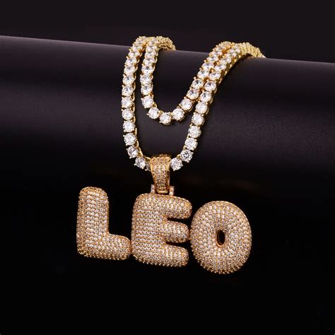 Custom Name Pendants Necklaces Zircon Hip Hop Jewelry With 4mm Tennis