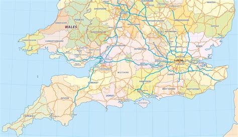 Road Map South England Englanhd