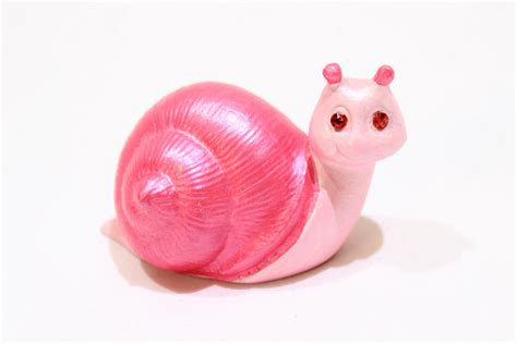 Vintage Handmade 2 38 Pink Snail Figurine Home Decor Etsy