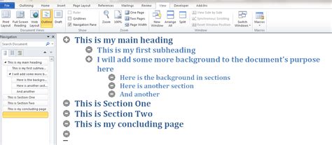 Using The Outline View In Word 2010 Stl Blog