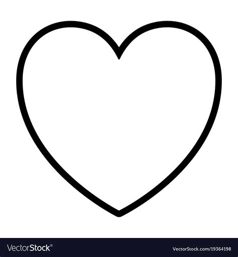 Heart Icon In Black Silhouette With Thick Contour Vector Image