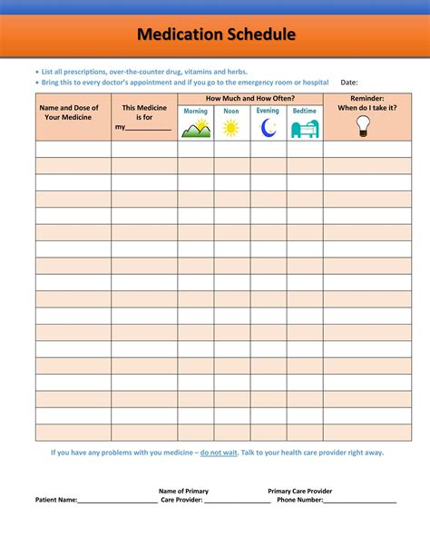 Medication Log Sheet For Patients Excel Templates