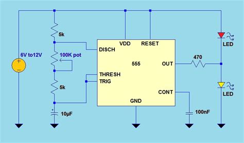 Led Flasher Circuit Using Ic Simple Electronics