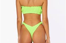 strapless bandeau bikini bikinis maillot green