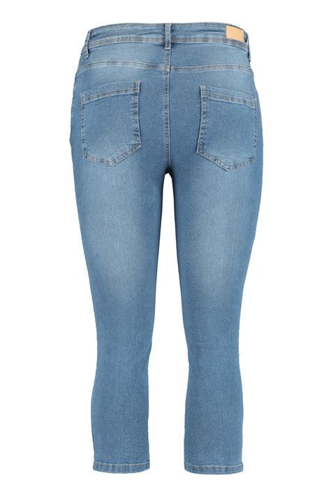 dames 3 4 skinny leg high waist jeans cherry stonewash denim bij ms mode®