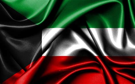 Download Kuwaiti Flag 4k Asian Countries Fabric Flags Day Of Kuwait