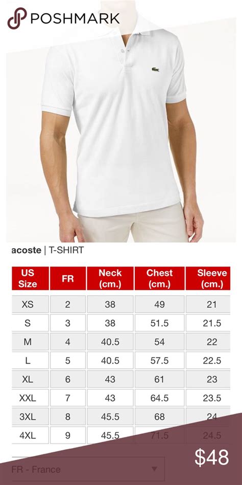 Lacoste Polo Size Chart