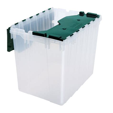 Akro Mils Keepbox Attached Lid Containers Flip Totes Plastic