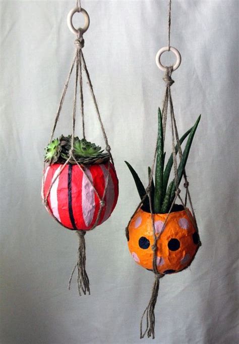 Diy Planter With Paper Mache Collage Hand Made Decor And Crafts