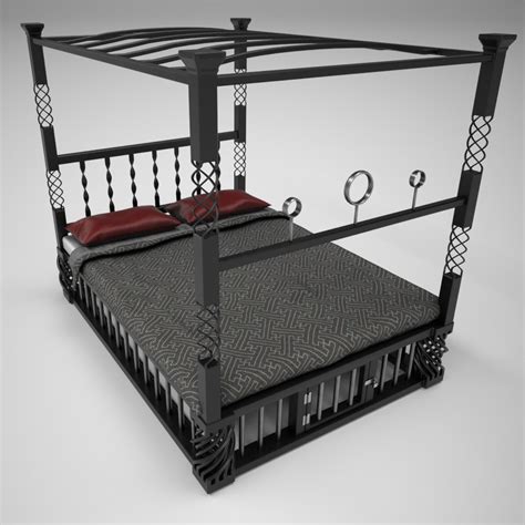 Wrought Iron Canopy Poster Bed Modelo 3d Turbosquid 1536844