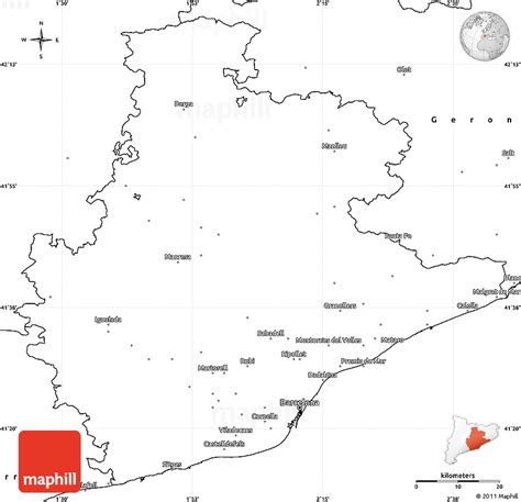 It allow change of map scale; Blank Simple Map of Barcelona