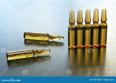 Medical Ampoules For Injection Medicines And Disease Treatment Stock