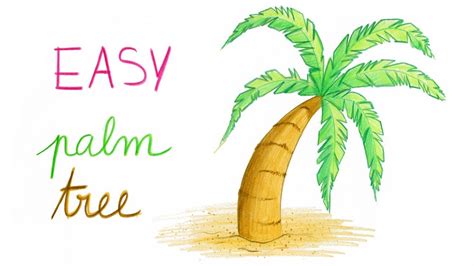 How To Draw A Palm Tree Easy Way Comment Dessiner Facilement Un
