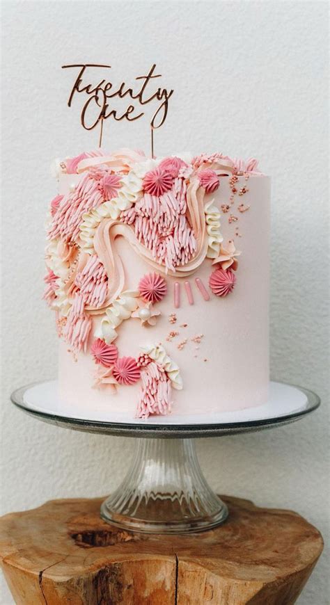 Celebrating 21 Years Of Life With These Cake Ideas Pink Buttercream