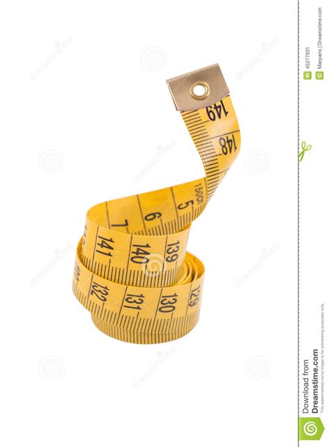 Yellow Measuring Tape Isolated On White Background Stock Image Image