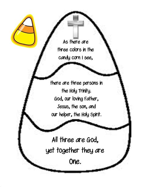 Candy Corn Trinity Sunday School Lesson Sketch Coloring Page