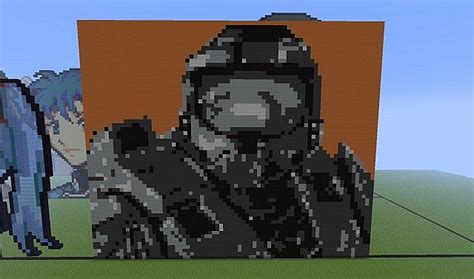Master Chief Pixel Art Minecraft Project