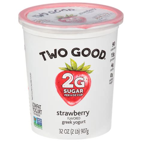 Save On Two Good Greek Yogurt Strawberry Low Fat Low Carb 2g Sugar