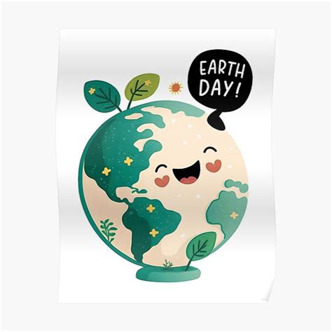Earth Day 2023 Happy Smiley Cute Earth Invest In Our Planet Poster